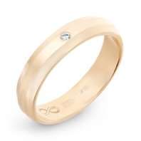 Обручальное кольцо R01-WED-00007-М12480 из красного золота, гладкое