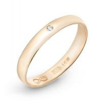 Обручальное кольцо R01-WED-00026-М12495 из красного золота, гладкое