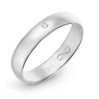 Обручальное кольцо R01-WED-00028-М12497 из белого золота, гладкое